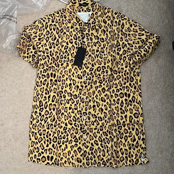 R13 leopard Buttondown NWT XS - Picture 1 of 4